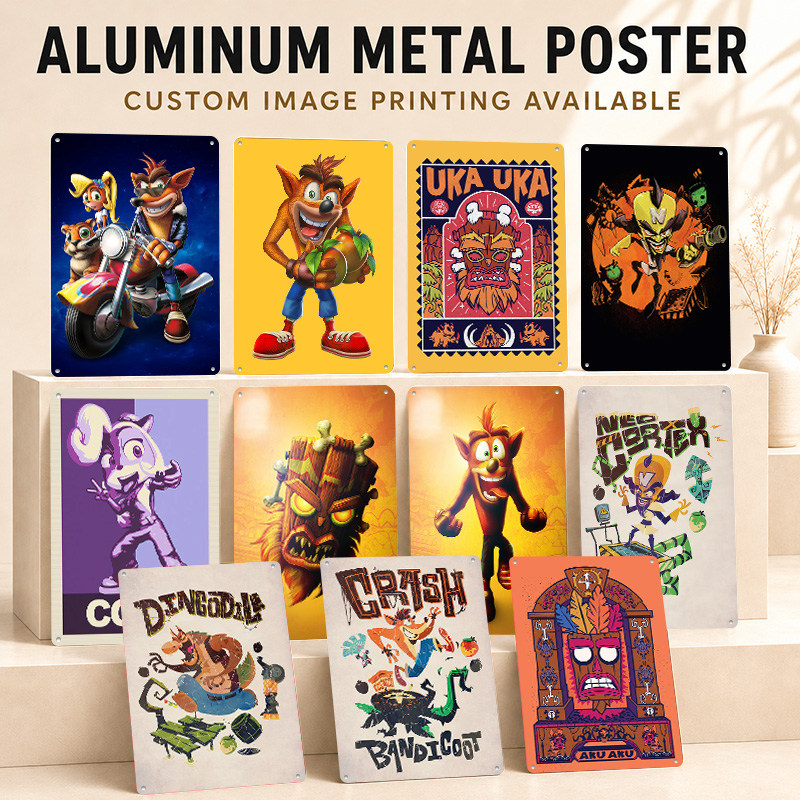 Arcade Quest - Crash Bandicoot Getextureerde Posters Gepersonaliseerde Aluminium