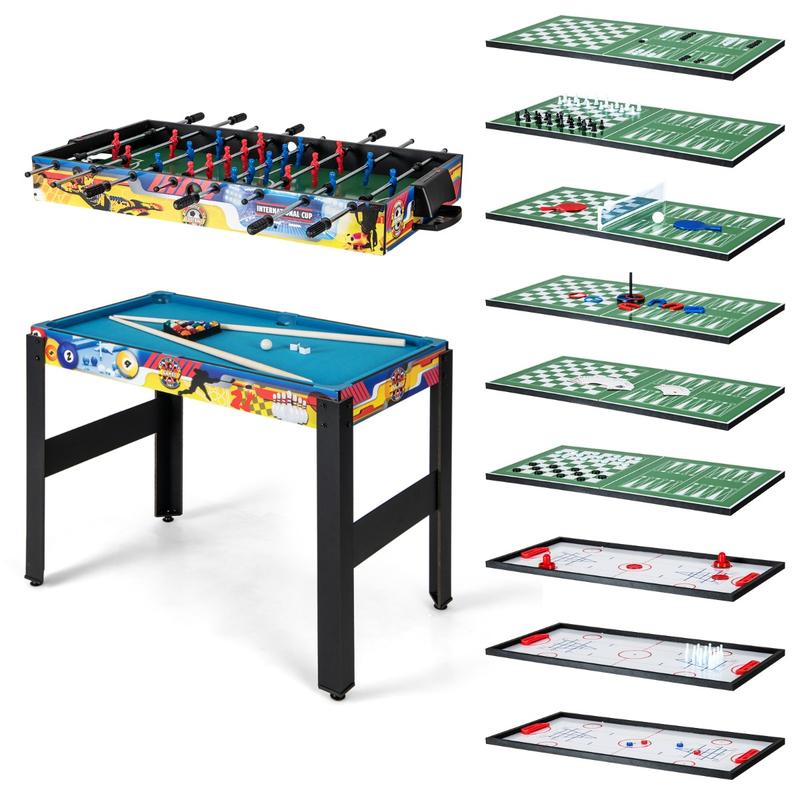 Air Hockey Table - 12-in-1 combigametafelset met tafelvoetbal, airhockey, pool,