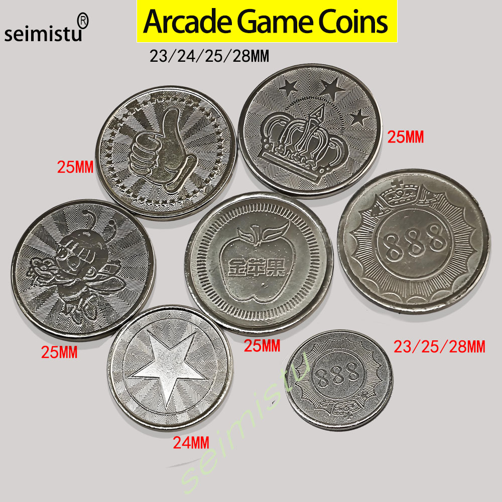Coin Pusher Machine - 100 stks Rvs 23/24/25mm Tokens Kroon