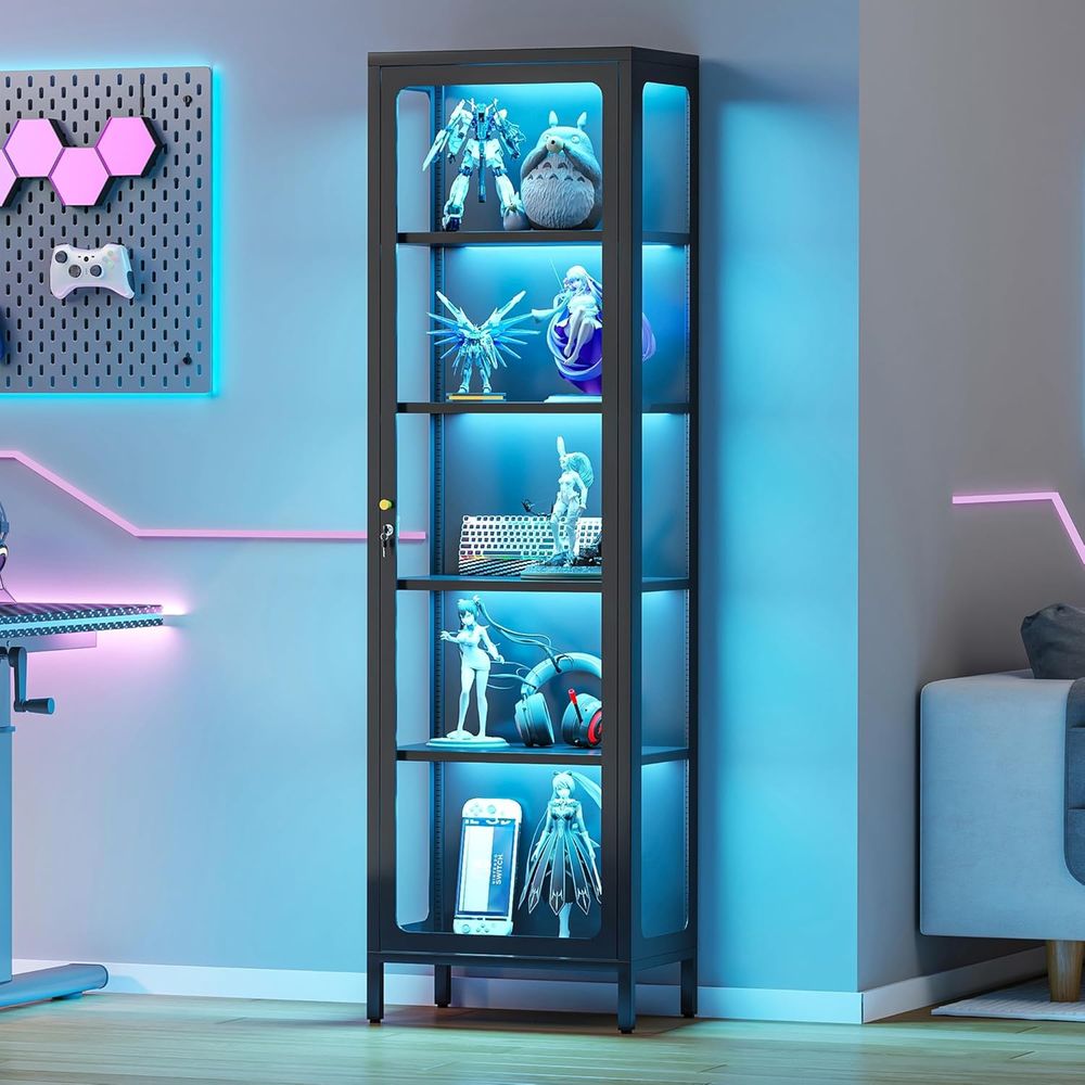 Glass Cabinet Display - 69 glazen vitrinekast met slot en