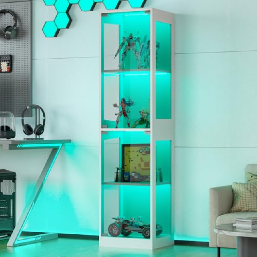Glazen vitrinekast met RGB-ver - Glass Cabinet Display recensie en prijs