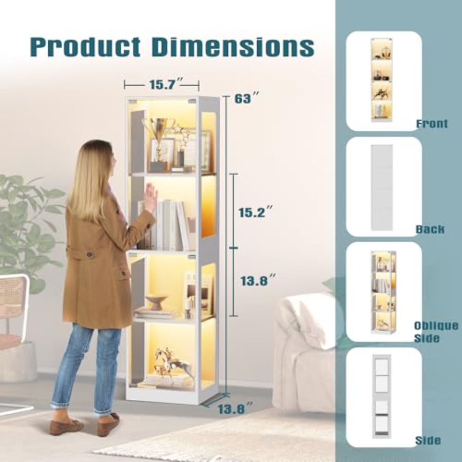 Glazen vitrinekast met RGB-ver - Glass Cabinet Display recensie en prijs