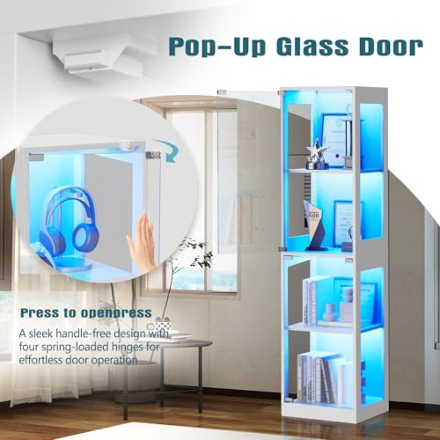 Glazen vitrinekast met RGB-ver - Glass Cabinet Display recensie en prijs