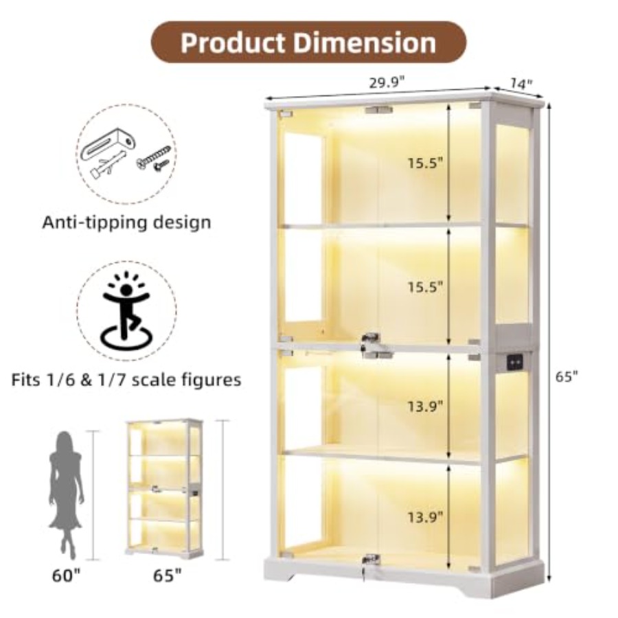 Boerderijstijl glazen vitrinek - Glass Cabinet Display recensie en prijs