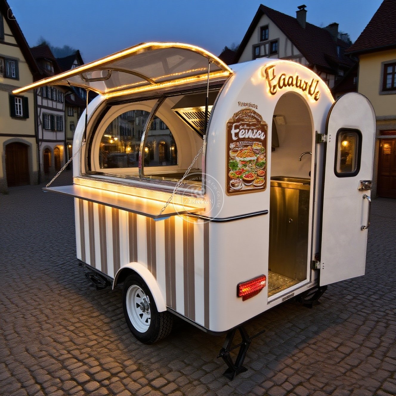 Foodtruck trailer, mobiele keu - Hot Dog Vending Cart recensie en prijs