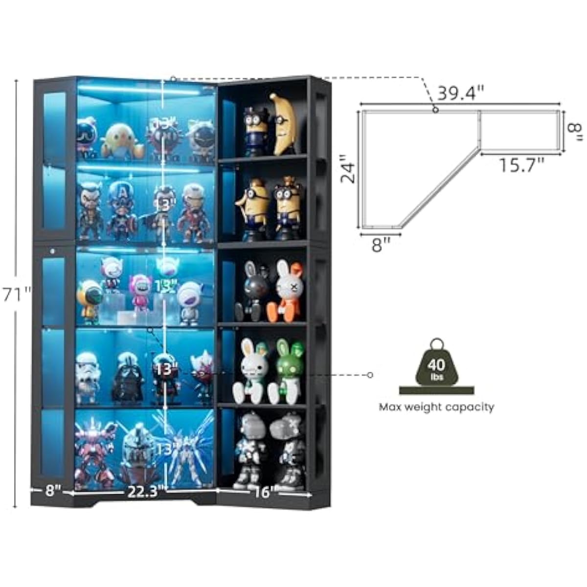 Vitrinekast met deuren van geh - Glass Cabinet Display recensie en prijs