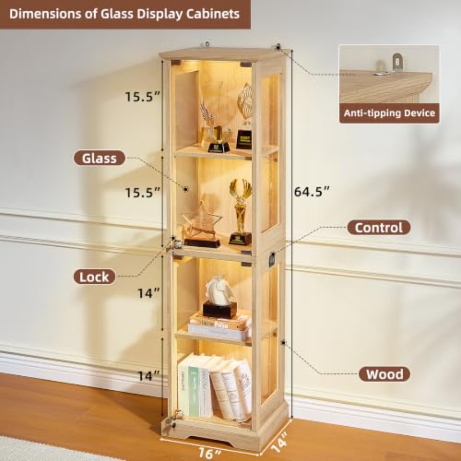 Boerderijstijl smalle glazen v - Glass Cabinet Display recensie en prijs