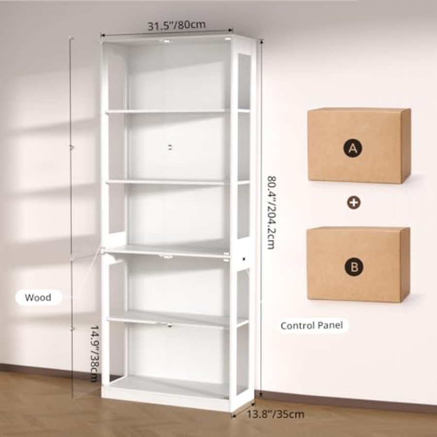 80'' Displaykast met glazen de - Glass Cabinet Display recensie en prijs