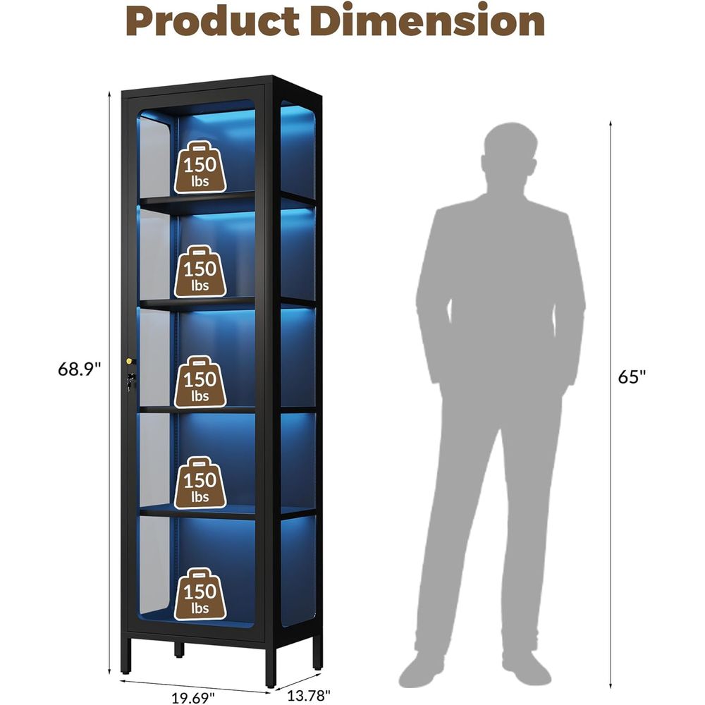 69 glazen vitrinekast met slot - Glass Cabinet Display recensie en prijs