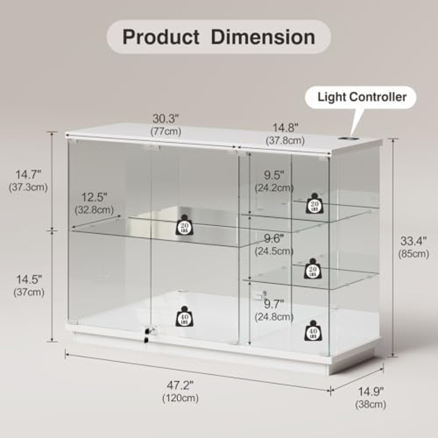 RGB Glazen Vitrinekast met Slo - Glass Cabinet Display recensie en prijs