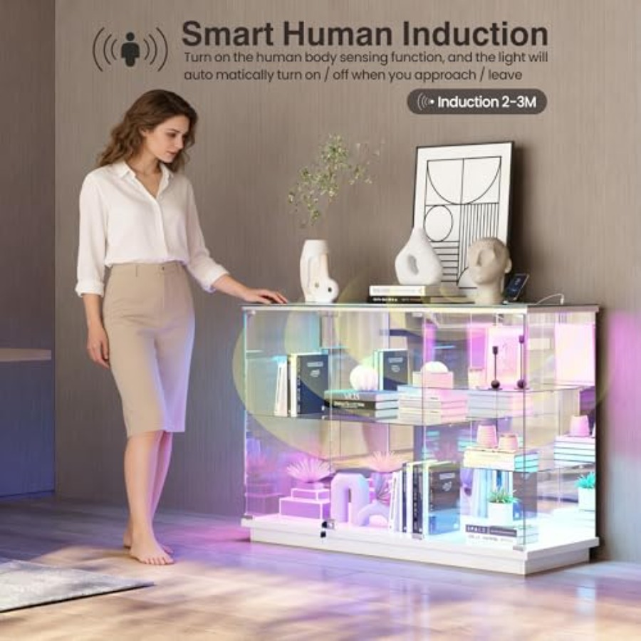 RGB Glazen Vitrinekast met Slo - Glass Cabinet Display recensie en prijs